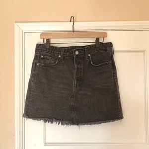 H&M - High-Waisted Black Denim Skirt